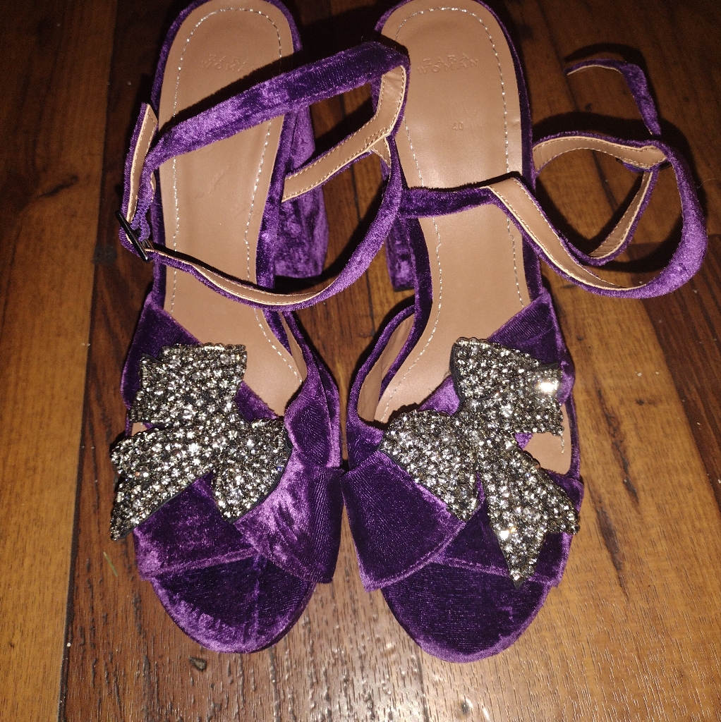 Ladies Square Heel Dress Sandals By Zara
